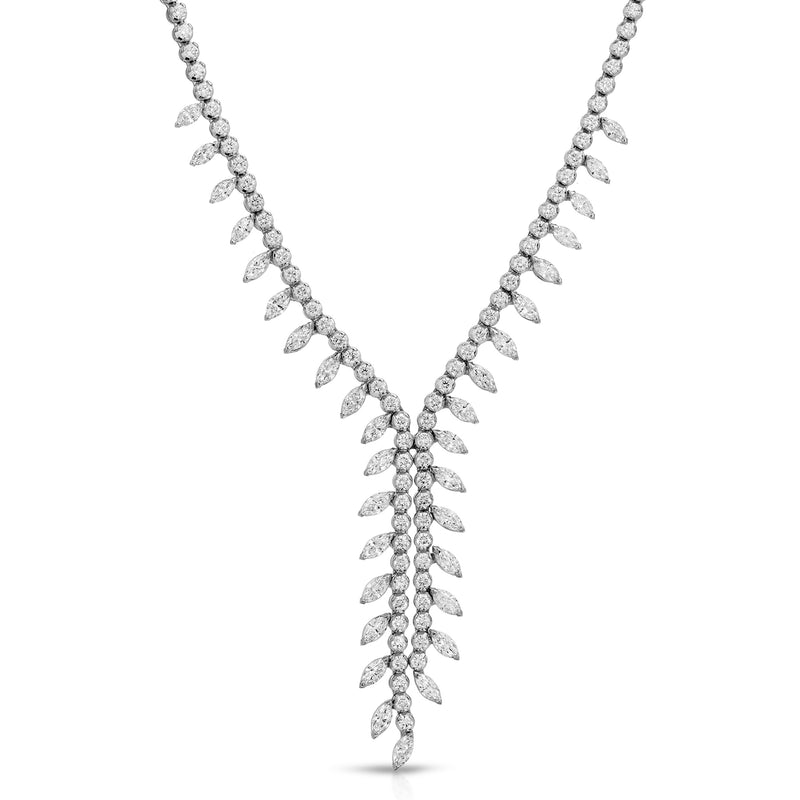 Two Strand Drop Tennis Necklace