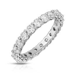 Round Diamond Share Prong Eternity Band