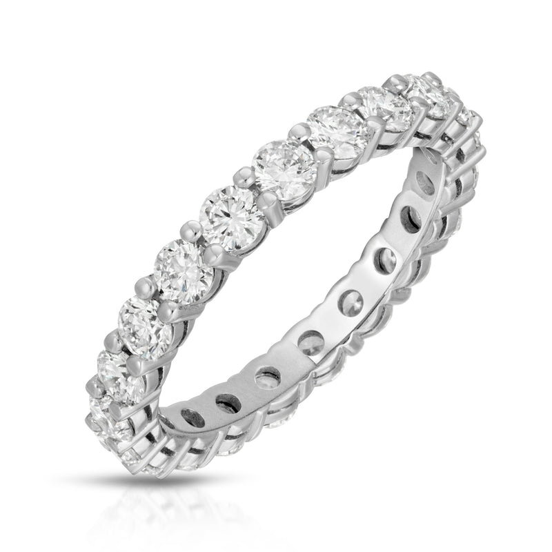 Round Diamond Share Prong Eternity Band