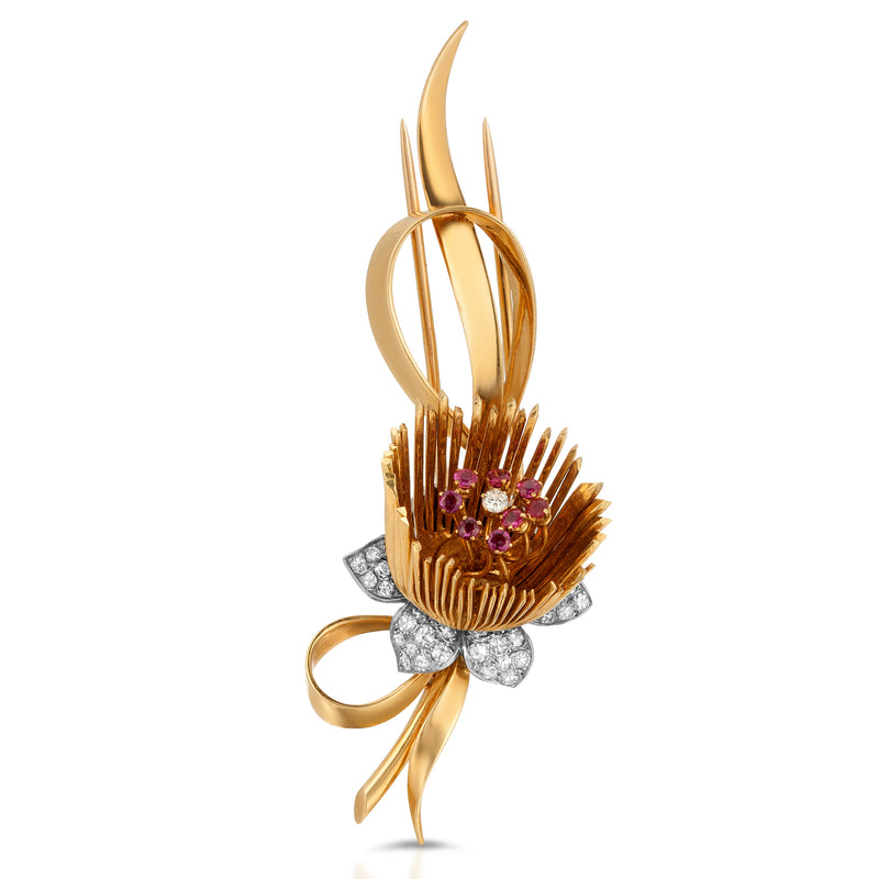 Estate Single Flower Brooch