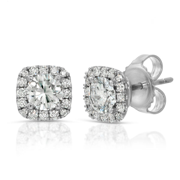 Cushion Halo Studs