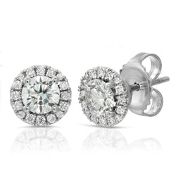 Round Halo Small Studs