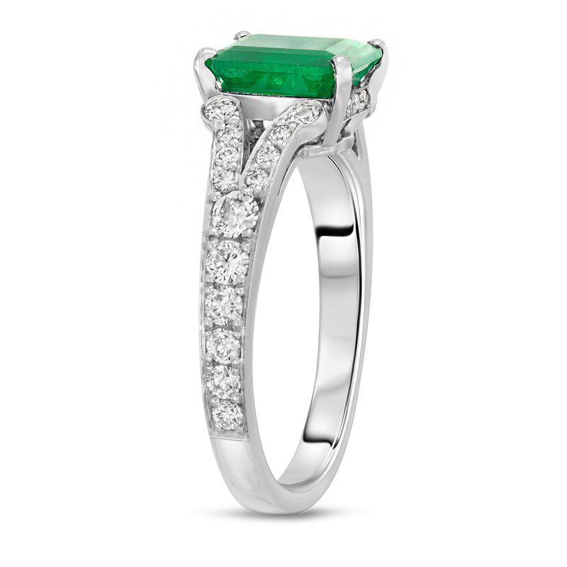 Split Shank Emerald Ring