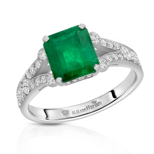 Split Shank Emerald Ring