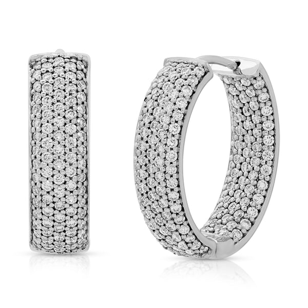 White Gold Wide Hoops