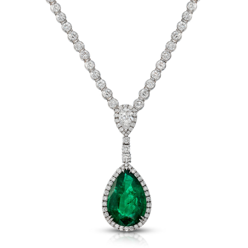 Pear Emerald Necklace