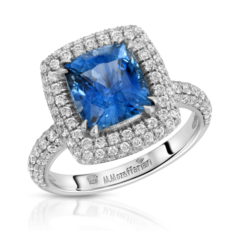Blue Sapphire Cushion Ring
