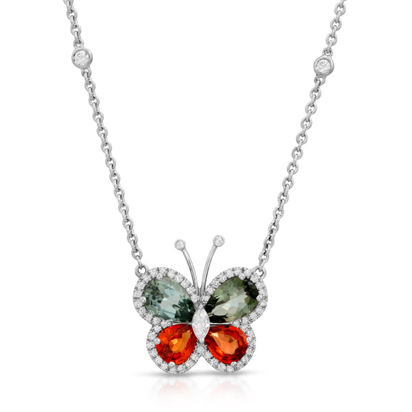Two Colored Butterfly Necklace