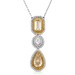 Yellow and White Diamond Necklace