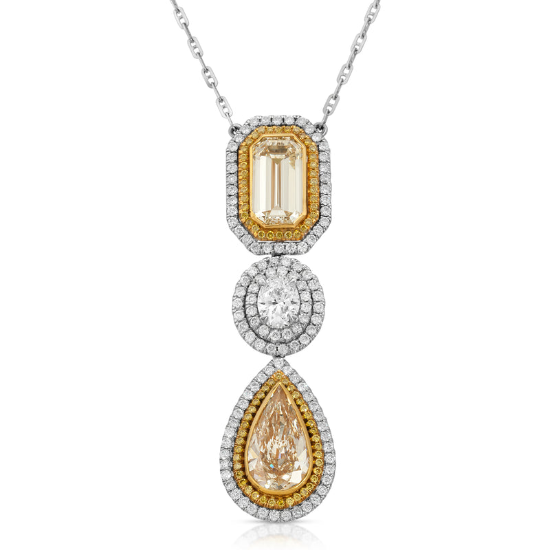 Yellow and White Diamond Necklace