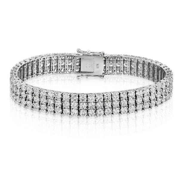 Three Row Diamond Tennis Bracelet