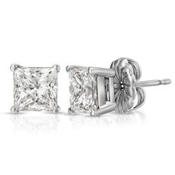 Princess Cut Stud Earrings