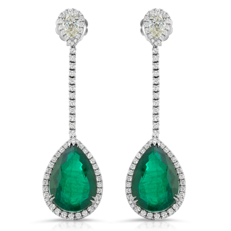 Twin Pear Emerald Earring