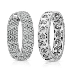 Hidden Hearts Wide Hoops