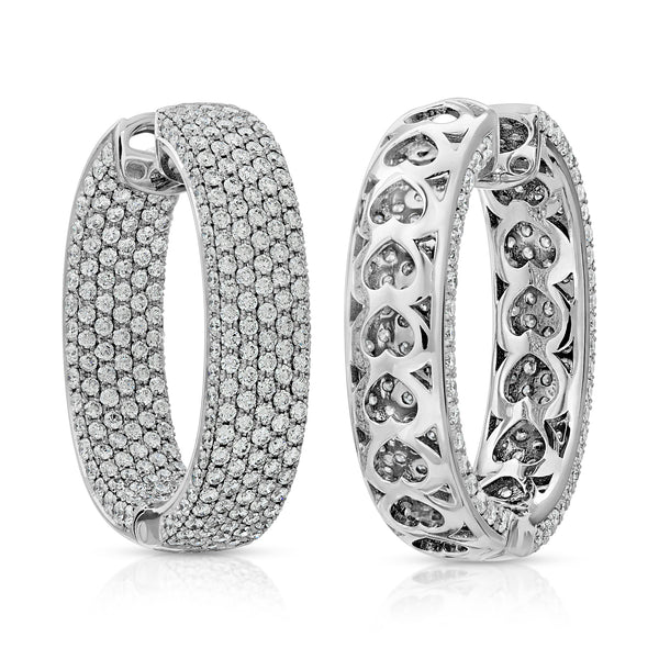 Hidden Hearts Wide Hoops