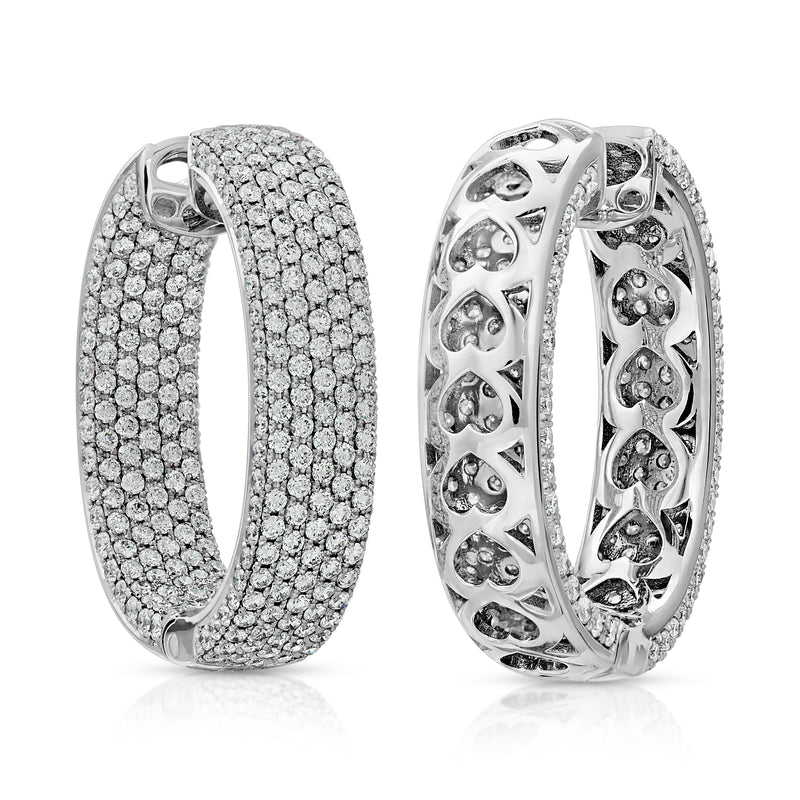 Hidden Hearts Wide Hoops