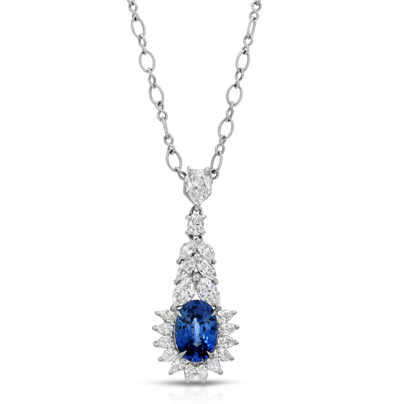 Long Blue Sapphire Neckalce