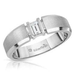 Baguette Solitaire Men's Ring