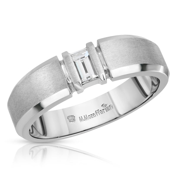 Baguette Solitaire Men's Ring