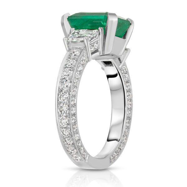 Three Stone Emerald Ring