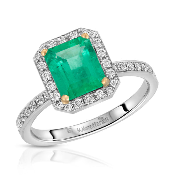 Old Pave Emerald Ring