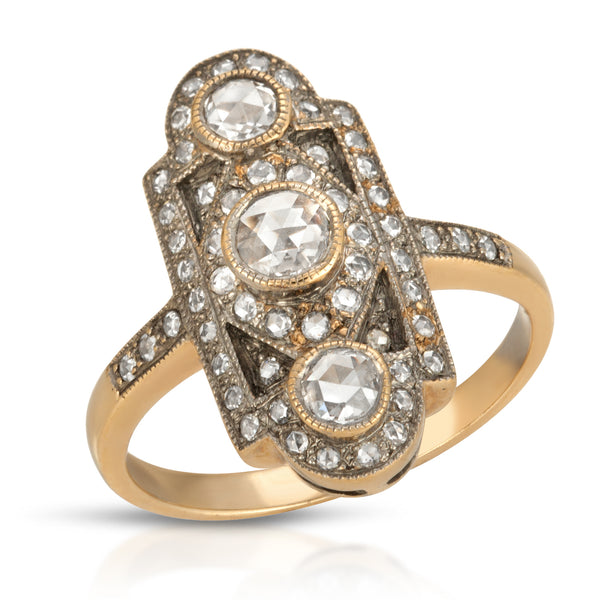 Estate Long Three Stone Ring