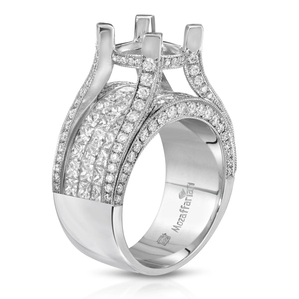 Women's Wide Band Diamond Setting