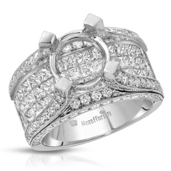 Women's Wide Band Diamond Setting