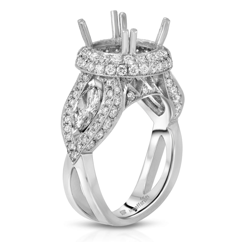 Round Center 3 Stone Setting