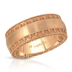 Men's Detailed Rose Gold Band