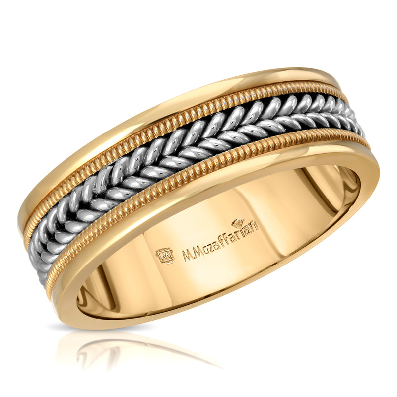 Two Tone Rope Men's Ring