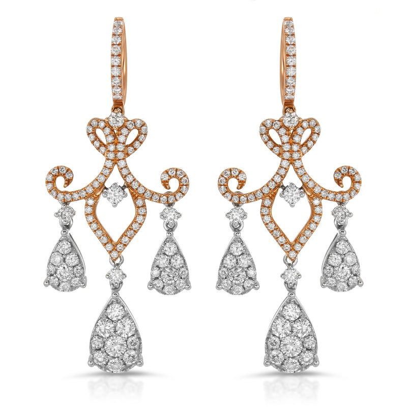 Two Toned Chandelier Earring